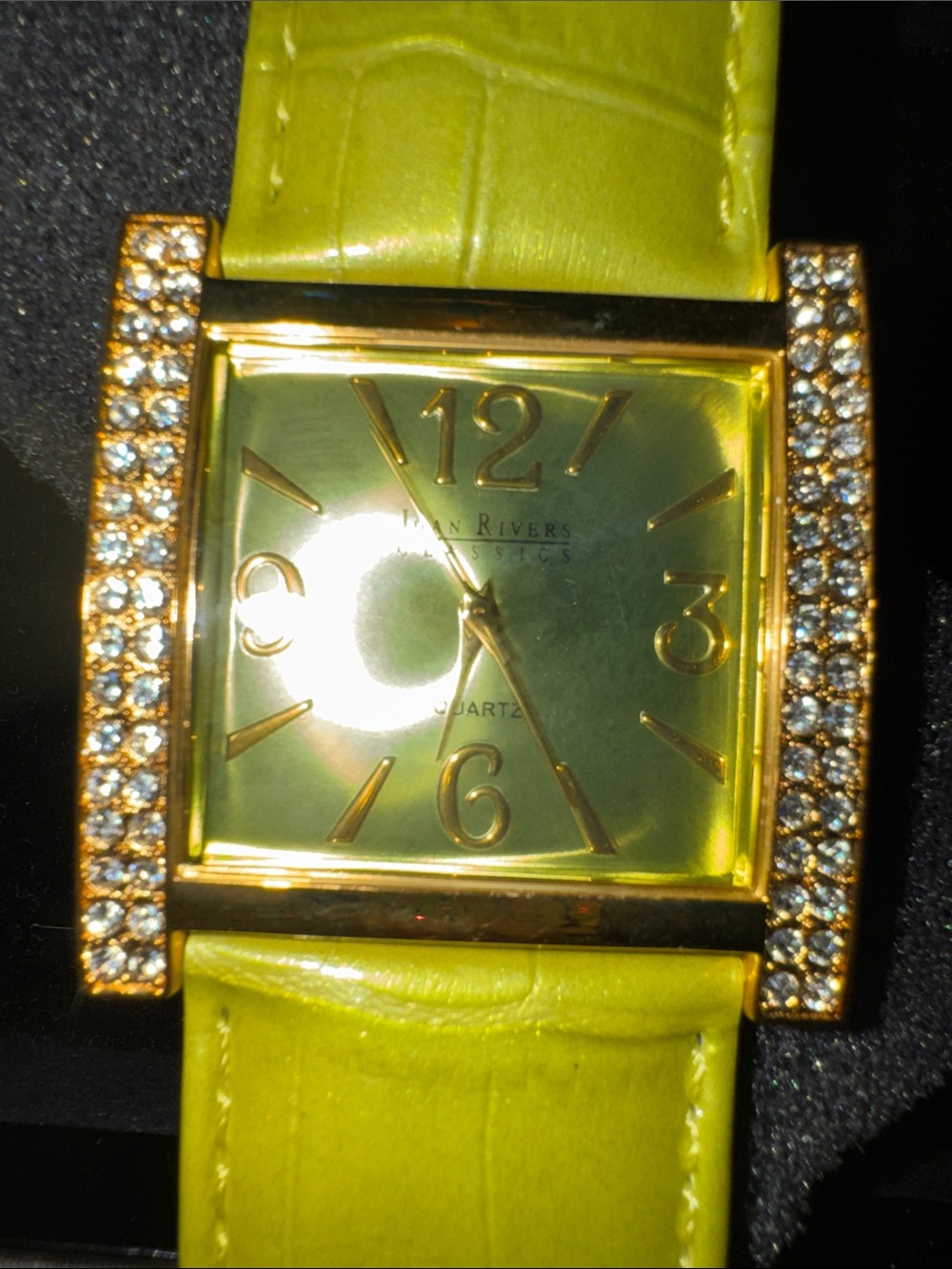 Vintage Joan rivers Green Crystal-Accent Women's Watch -